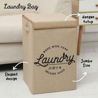 Gambar Alby Mart Laundry Bag Keranjang Baju Kotor  Storage Box Multifungsi Kotak Penyimpanan dengan Tutup - S. VRTCL GREY dari Alby-Mart undefined 1 Tokopedia