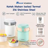Gambar 【Termos Tahan Panas 24 Jam】Parklon x Bablov Kotak Makan Portable Isolasi Termal Stainless Steel 316 (2 Tingkat) 1600ml | Tempat Makan Tahan Bocor | Stainless Steel Lunch Box - Green 2 Tingkat dari Parklon Store undefined 1 Tokopedia
