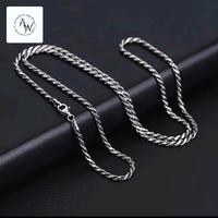 Gambar KALUNG TITANIUM PRIA DAN WANITA SILVER MODEL TAMBANG/ KALUNG PRIA MACH - Silver, 60 cm dari A.W Accesories undefined 4 Tokopedia