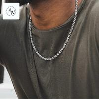 Gambar KALUNG TITANIUM PRIA DAN WANITA SILVER MODEL TAMBANG/ KALUNG PRIA MACH - Silver, 60 cm dari A.W Accesories undefined 3 Tokopedia