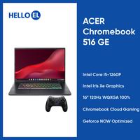 Gambar ACER Chromebook 516 GE Intel Core i5-1240P Iris Xe 16" 120Hz WQXGA Chromebook Cloud Gaming Laptop dari Hello El Official undefined 1 Tokopedia