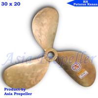 Gambar Propeller Baling baling Perahu kapal Kuningan ukuran 30 x 20 inci RH 3 Daun - Asia Propeller dari Asia Propeller undefined 4 Tokopedia