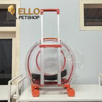Gambar TROLI ANJING KUCING / KOPER ANJING KUCING / TROLLEY HEWAN / TAS HEWAN - Orange dari Ellopetshop undefined 2 Tokopedia