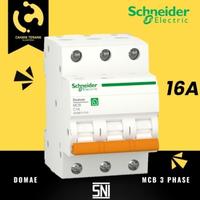 Gambar MCB SCHNEIDER NEW DOMAE 3 PHASE 16A 25A 32A 40A premium - 16A dari NTS FASHION undefined 1 Tokopedia