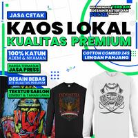 Gambar Kaos Lengan Panjang 24s Combed Lokal - Sablon DTF - Logo+A4, XXXL dari IntroProduction undefined 1 Tokopedia