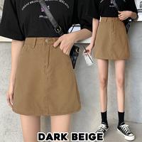 Gambar (#6153 XL/XXL)Momoland Denim Skirt/Rok Pendek/Rok Jeans/Rok Mini - Dark Beige, XL dari Karakoreashop undefined 3 Tokopedia