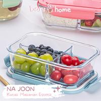 Gambar BANI - NA JOON Kotak Makanan Sayur Daging Aesthetic Bento Box Makanan BPA FREE Lunch Box Makanan Food Grade Wadah Kulkas Bekal Tahan Panas Tempat Kotak Transparan - Green - 410ml dari Bani Homeware undefined 1 Tokopedia