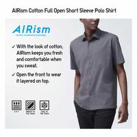 Gambar Kaos UNIQLO Airism Polo Shirt Full Open Kaos Kemeja Kerah Lengan Pendek Dry - Putih, S dari LUCKY DUCK SALE undefined 5 Tokopedia