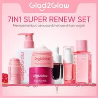 Gambar PRE-ORDER GLAD2GLOW RENEW BUNDLE 7IN1 7PCS-BRIGHTENING TONER+BRIGHTENING MOISTURIZER+MILK CLEANSER+BRIGHTENING SERUM+PEELING SOLUTION+RETINOL MOISTURIZER POMEGRANATE NIACINAMIDE MENCERAHKAN WAJAH MENCERAHKAN MELEMBABKAN KULIT SKIN SKINCARE G2G TERLARIS dari Cellimar undefined 1 Tokopedia