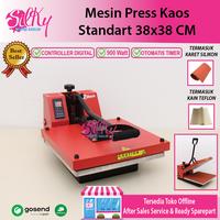 Gambar Mesin Press Kaos / Baju Digital 38x38 | Mesin Press Kaos Digital Premium 900 Watt untuk Sablon DTF, Su - DOUBLE PER dari Silky Digital Sablon undefined 3 Tokopedia