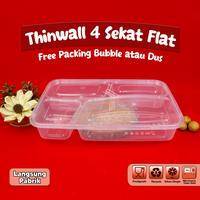 Gambar THINWALL BENTO 4 SEKAT - FOOD CONTAINER BENTO+TUTUP ISI 25SET MURAH dari Tokyo Pack undefined 1 Tokopedia