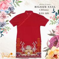 Gambar Cheongsam Sangjit Dress Batik Wanita size XXXL/Jumbo/Big Size CBS002(2 - RED MR dari Batik Sunshine undefined 5 Tokopedia