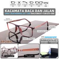 Gambar Frame Kacamata Baca Dan Jalan Pria Ukuran Besar Kotak Plastik Kualitas Optik - Jauh Normal, Baca Add +100 dari Frame Kacamata Import_NEW undefined 3 Tokopedia