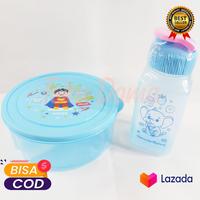 Gambar READYSTOK 1 SET TEMPAT MAKAN ANAK BULAT + BOTOL MINUM BEKAL SEKOLAH TK - Random dari washishop88 undefined 2 Tokopedia