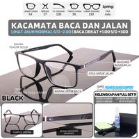 Gambar Frame Kacamata Baca Dan Jalan Pria Ukuran Besar Kotak Plastik Kualitas Optik - Jauh Normal, Baca Add +100 dari Frame Kacamata Import_NEW undefined 1 Tokopedia