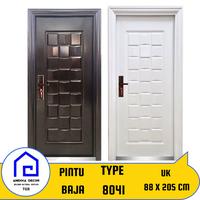 Gambar Pintu Baja  Set Kamar tidur / Pintu Depan PANPAN Type 8041  Kotak Rubik Ukuran 88 x 205 cm,   Putih,  Coklat - Putih, KANAN dari Anekka Decor 2 undefined 2 Tokopedia