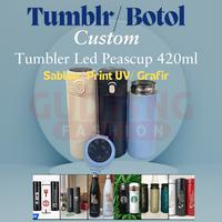 Gambar Tumblr Tumbler Custom Termos air panas LED 420 ML "PEAS CUP" Lock & Clip on Sablon/ Print UV/ Laser Grafir Cetak Nama/ Logo - Hitam dari Gudang Fashion Id undefined 1 Tokopedia