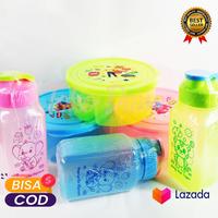 Gambar READYSTOK 1 SET TEMPAT MAKAN ANAK BULAT + BOTOL MINUM BEKAL SEKOLAH TK - Random dari washishop88 undefined 4 Tokopedia