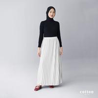 Gambar Cotton Inch - Kalula Rok Plisket Panjang Wanita White - Dusty Blue, All Size dari COTTON INSTYLE OFFICIAL SHOP undefined 1 Tokopedia