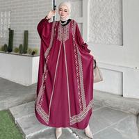 Gambar Ready Kaftan Hajar Premium Rayon Super Jumbo Busui Gamis Kaftan Motif - Hitam, ALLSIZE dari disa store shop undefined 4 Tokopedia