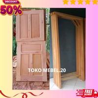 Gambar Ready gan Redy Stok Pintu+Kusen Dapur Belah Dua Kayu Mahoni ** - Daun Pintu Saja dari CV.SINAR SPARTANS undefined 1 Tokopedia