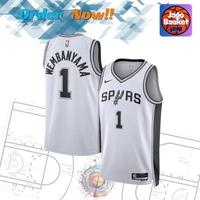 Gambar 4dn Jersey Basket NBA - San Antonio Spurs - Wemby #1 - Custom ## - Black/White 4dn - Custom - Black, XXL dari adun bomek undefined 1 Tokopedia