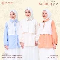Gambar Blouse Baju Atasan Wanita Muslimah  Polos Full Kancing Depan - Sky Blue, S dari Toko Gamis Hijab undefined 2 Tokopedia