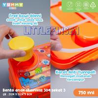 Gambar lunch box stainless sekat 3 dengan tempat saos/kotak makan dino - Panda dari Littlefinsen undefined 3 Tokopedia