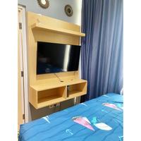 Gambar Backdrop Tv Minimalis Modern Bahan PVC HPL Playwood Custom Meja Tv Gantung Lampu LED Promo Termurah - Pvc Board HPL dari Rufaidah Interior undefined 4 Tokopedia