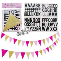 Gambar bunting flag costum pink/ banner DIY / banner costum / banner sticker dari PARTY HOPE 2 undefined 4 Tokopedia
