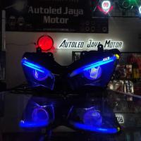Gambar REFLEKTOR LAMPU DEPAN ZX25R ZX-25R BILED AES TURBO SE EXSPERIENCE 60 WATT LENGKAP ALIS RGB ANDROID !! dari Rizco Sorot undefined 4 Tokopedia