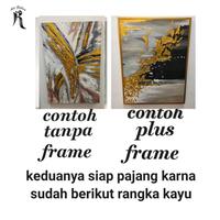 Gambar lukisan pantai coklat - lukisan kanvas timbul tebal plus frame - 250x150 dari Rowi Art Galleri undefined 2 Tokopedia