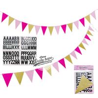 Gambar bunting flag costum pink/ banner DIY / banner costum / banner sticker dari PARTY HOPE 2 undefined 5 Tokopedia