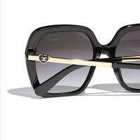 Gambar kacamata Chn Acetate Metal Square Sunglasses Black Gray Gradient with Heart Gold Logo dari Ashauthentic undefined 4 Tokopedia