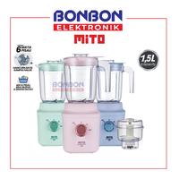 Gambar MITO Blender 1,5L BL300 / BL 300 / BL-300 P/B/G MEGA BLEND PRO 1,5 Liter - Jar 2 Tingkat Kecepatan + Pulse + 6 Mata Pisau dengan Ice Crusher - SKY BLUE dari Bonbon Elektronik_NEW undefined 1 Tokopedia