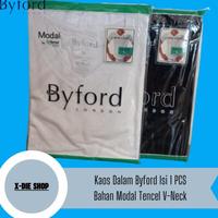 Gambar Kaos Dalam BYFORD isi 1 Pcs Bahan Modal Tencel Super Soft Putih Hitam - Putih, S dari Toko Pro Solusi undefined 2 Tokopedia