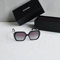 Gambar kacamata Chn Acetate Metal Square Sunglasses Black Gray Gradient with Heart Gold Logo dari Ashauthentic undefined 1 Tokopedia