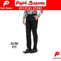 Gambar Pojok Busana Celana Panjang Formal Alisan Slim Fit Pria Original Best Seller - Hitam, 30 dari Megan Putra undefined 3 Tokopedia