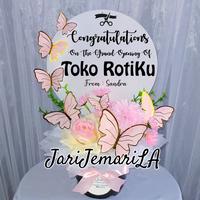 Gambar Papan Bunga Akrilik untuk Wisuda, Grand Opening, Pembukaan toko, Semhas, Sempro, pelantikan - lilac, pakai lampu LED dari JariJemariLA undefined 2 Tokopedia