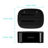 Gambar Dual Bay ORICO 6228US3-C 2 Bay Docking HDD SSD 3.5 2.5 Inch USB 3.0 dari Cahaya Matahari Computers undefined 5 Tokopedia