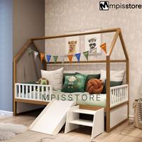 Gambar Tempat tidur dipan 120x200 dipan anak tempat tidur anak - Politur+Putih, 90x200cm dari Mpis.store undefined 3 Tokopedia