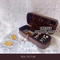 Gambar [FREYA] Kotak / Box Penyimpanan Kalung Gelang Perhiasan Bahan Kain Velvet Premium - DarkBrown dari Freya's General Goods undefined 2 Tokopedia
