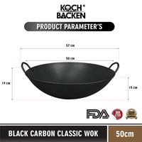 Gambar KOCH&BACKEN Black Carbon Steel Classic Wok 50cm Wajan Baja Size Besar - 2 PCS dari Koch&Backen undefined 3 Tokopedia