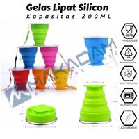 Gambar gelas lipat silikon foldable cup camping hiking travel outdoor dari Makadam Adventure undefined 1 Tokopedia