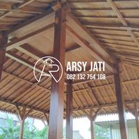 Gambar Joglo limasan 7x7M polos kayu jati plafon jati dari Arsy Jati_NEW undefined 3 Tokopedia