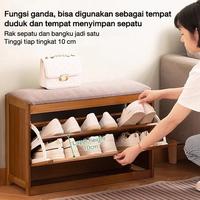 Gambar Rak Sepatu Kayu Dengan Tempat Duduk / Rak Sepatu Dengan Sofa /Tempat Sepatu - Kecil dari AMD STORE83 undefined 1 Tokopedia