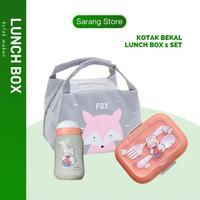 Gambar Terlaris Lunch 1 Set Kuromi Botol Minum Tas Bekal Kotak Tempat Makan Anak Sekolah Perempuan Laki Laki TK SD Anti Tumpah Hapy shoping - PINK GREY dari wajibelanja undefined 3 Tokopedia