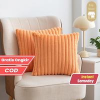 Gambar Evy Store COD Sarung Bantal Bulu Kelinci Super Soft Sofa Pillow Cover Livingroom Pillowcase - Oren, 45x45cm dari KARTIKA-SHOPP undefined 1 Tokopedia