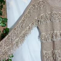 Gambar Import Rajut Rumbai Unik Size L XL Tassel Jumbo Tali Artis Model Rame Ruffle Tasel Rombe Hiasan CANTIK Fashion High Baju Atasan Wanita Dewasa Coksu Coklat Susu Pastel Cewek Bumi PL preloved second seken bekas murah Knit Jaring dari Shop With KAVIN undefined 3 Tokopedia