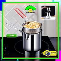 Gambar [COD] MI C1233 Panci Deep Fryer 2IN1 Stainless Steel Panci Set Saringan Minyak Praktis Multifungsi / Panci Penggorengan Rebus Tahan Karat Peralatan Dapur Serbaguna dari Mmtoys Indonesia undefined 1 Tokopedia
